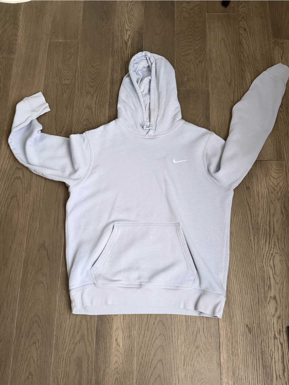 Nike Pale Gray Pullover Hoodie Sweatshirt - White Swoosh